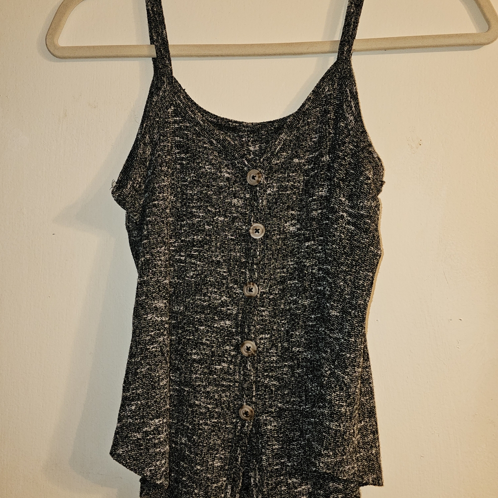 Women's Black Button-Front Top
